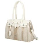 Stylová dámská koženková kabelka do ruky Irma, krémová