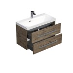 Koupelnová skříňka s umyvadlem SAT Cube Way 80x40 cm dub wellington CUBE280ZDW CUBE280ZDW