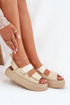 Dámské sandály na platformě se suchým zipem béžové Nitepira 40