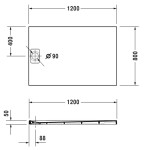 DURAVIT - Stonetto Sprchová vanička 120x80 cm, bílá 720148380000000
