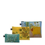 Taštičky na zip 3 ks LOQI VAN GOGH MUSEUM The Bedroom, Sunflowers, Almond Blossom