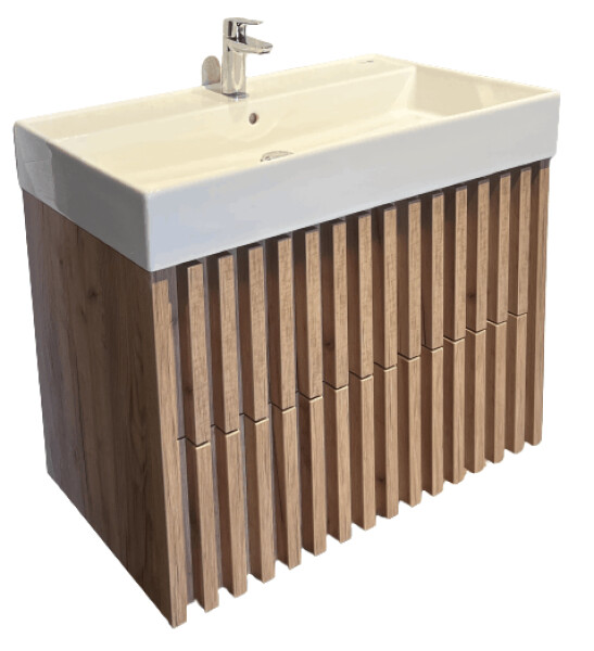 Koupelnová skříňka s umyvadlem SAT Delano 80x56x46 cm dub mat DELANO80ZDSAT DELANO80ZDSAT