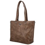 Stylová dámská koženková kabelka na rameno Mileta, hnědá