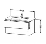 DURAVIT - L-Cube Umyvadlová skříňka 55x102x48 cm, 2 zásuvky, bílá mat LC624201818