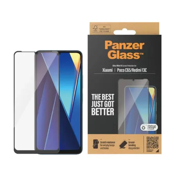 PanzerGlass Tvrzené sklo UWF pro Xiaomi Redmi 13C černá (8073)
