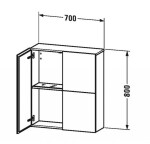 DURAVIT - L-Cube Skříňka 80x70x24 cm, 2 dvířka, bílá mat LC116701818
