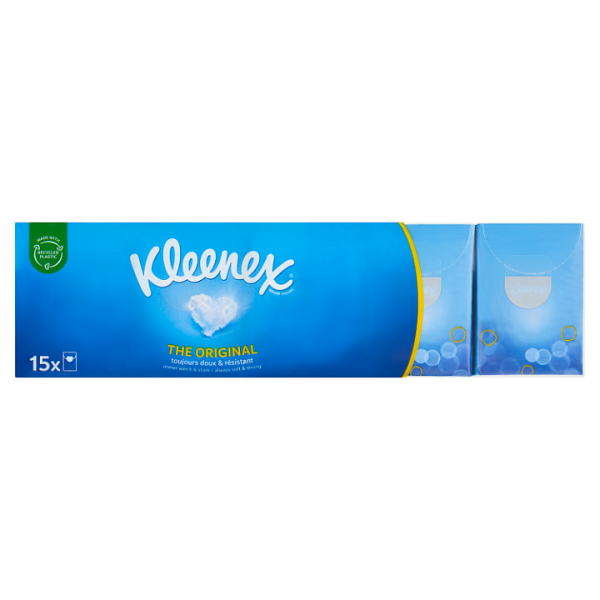 Kleenex The Original papírové kapesníky 3-vrstvé 15 x 7 ks