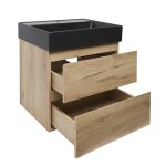 Koupelnová skříňka 2 zásuvková s umyvadlem SAT B-Way 59x50x45 cm dub mat BWAY260OAKU2BB BWAY260OAKU2BB