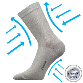 LONKA® kompresní ponožky Kooper sv.šedá pár