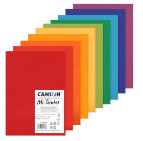 Canson Mi-Teintes listy A4 sada 10 archů 160g Základní barvy