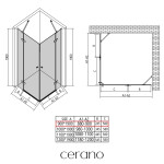 CERANO - Sprchový kout Marino Duo L/P - 6 mm - chrom, transparentní sklo - 90x90x190 - pantový CER-422910