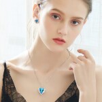 Náušnice Swarovski Elements Angel Wings - andělská křídla, Modrá