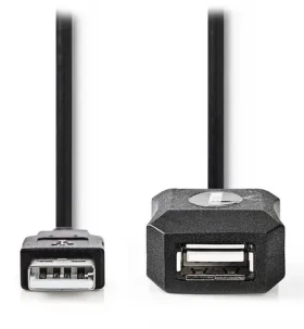 Nedis USB-A černá / Kabel USB / Aktivní prodlužovací / USB 2.0 / 5 m (CCGL60EXTBK50)