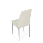 Židle jídelní, krémová látka, šedé kovové nohy
