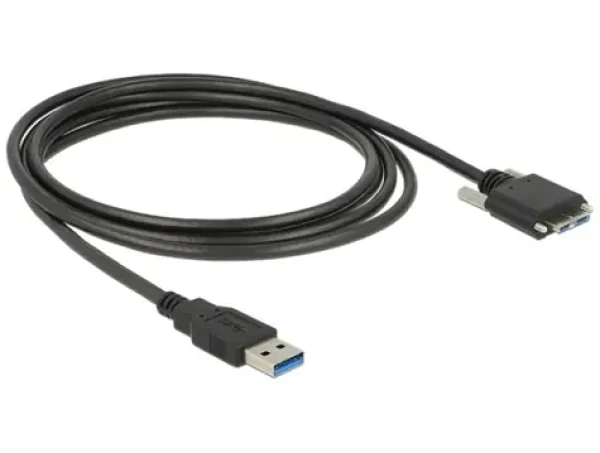 Delock Micro-USB - USB-A 1 m černá / Kabel USB 3.0 / křídlové šrouby (83597)