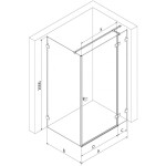 MEXEN/S - Lunar T sprchový kout dveře křídlové pravá 125 x 80, transparent, měď kartáčovaná 834T-125-080-65-00-P