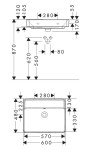 HANSGROHE - Xanuia Q Umyvadlo 60x48 cm, s přepadem, bez otvoru pro baterii, bílá 60244450