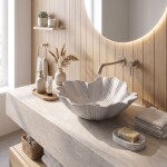 REA - Umyvadlo na desku Flower Grey REA-U7885