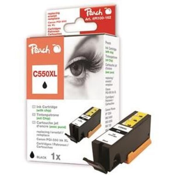 Peach CLI-551XL alternativní cartridge s čipem / Pixma MG5450 / 23ml / Černá (PI100-162)