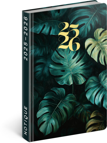 18měsíční týdenní diář 2025/2026 NOTIQUE Petito - Monstera, 11 x 17 cm