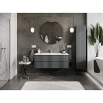 MEXEN/S - Rivel koupelnová skříňka 120 cm s umyvadlem Otis, 2 zásuvky, reliéf , grafit mat/bílá mat - 91A20-12047-2-BFF66-W18M 91A20-12047-2-BFF66-W18M01