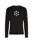 Pánské merino tričko s dlouhým rukávem ICEBREAKER Mens 200 Oasis LS Crewe POW, Black velikost: S