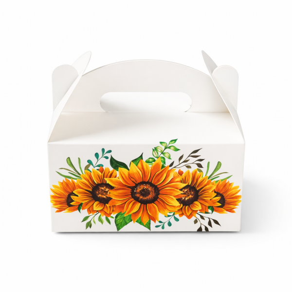 Cake star Výslužková krabice s rukojetí Yellow 13x9x7cm