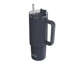 Quokka Nerezový termohrnek s brčkem Stream Black 950 ml (40034QO)