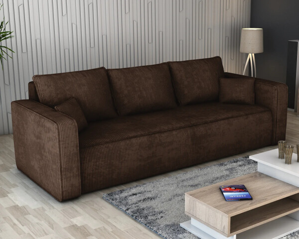 FRONTI Pohovka FIRE - tmavěhnědá - manšestr - LINCOLN 29 22664