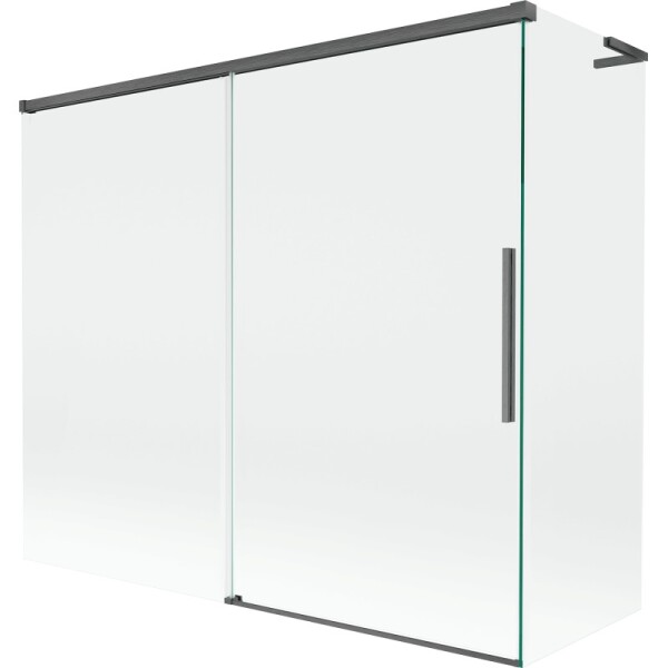 MEXEN/S - Rox L vanová zástěna 2-křídlová posuvná 180 + 90 x 150, transparent, grafit kartáčovaná 8C9L-180-090-66-00