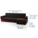 Super strečové potahy NIAGARA čokoládová sedačka s otomanem vpravo (š. 200 - 300 cm)