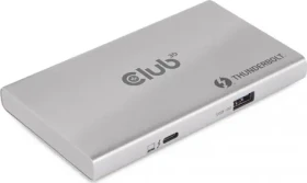 CLUB3D CSV-1580 Thunderbolt USB hub 5v1 stříbrná / 4x USB-C / USB-A (CSV-1580)