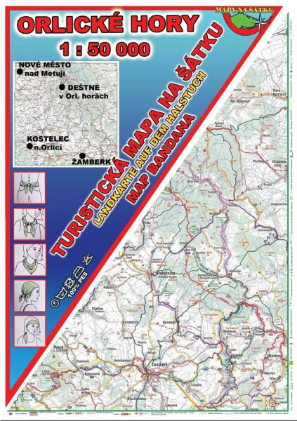 Orlické hory Šátek s mapou