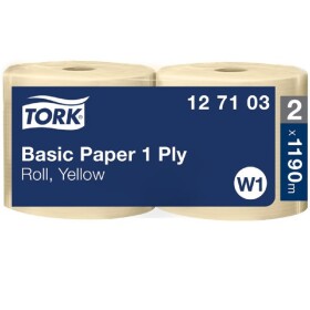 Tork 127103 papírová utěrka Basic v roli 1vrstva W1 délka role 1190 m/barva žlutá/