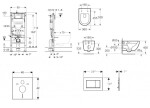 GEBERIT - Duofix Set předstěnové instalace, klozetu Oudee a sedátka softclose, tlačítko Sigma30, matná černá/černá SANI11CA5104B