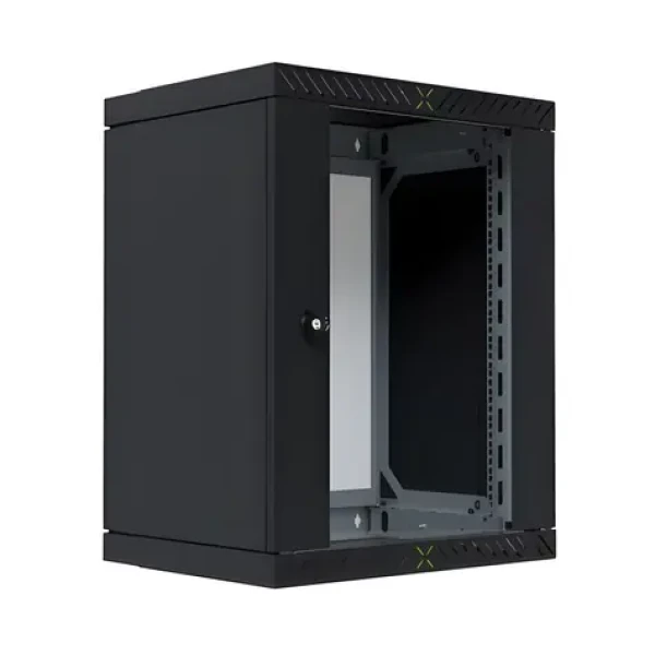 EFB X-Rack WGX-1506TS.G1 černá / Nástěnný rack / 19" / 15U / Skleněné dveře / 60 kg (WGX-1506TS.G1)