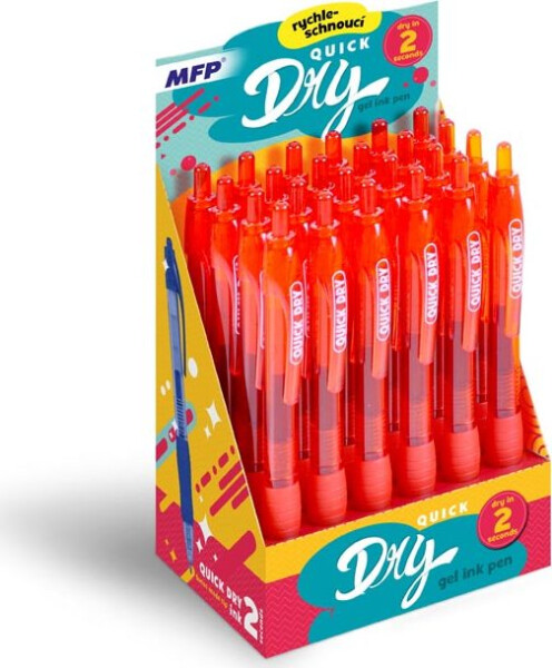 Gelové pero kus QUICK DRY - red, červená