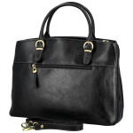 Luxusní dámská kožená kabelka do ruky Katana Faria, černá