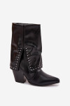 Kovbojky s obráceným kotníkem a zdobením zateplené Černé Inessia 37