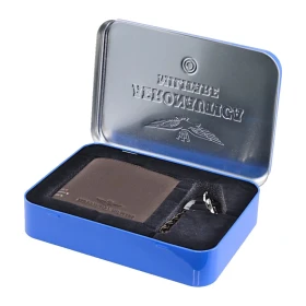 Set Peněženka a přívěsek Aeronautica Militare Gift AM-190-25 hnědá