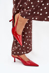 Lakované Lodičky Na Jehlovém Podpatku S Otevřenou Patou Červené Talira 39