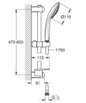 GROHE - Euphoria Set sprchové hlavice, 3 proudy, tyče a hadice, chrom 27231001