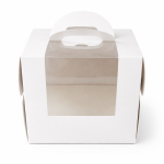 Cake star dortová krabice LILI bílá s okénkem a úchytem 26 x 26 x 17cm