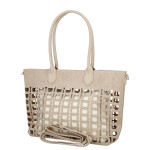 Moderní dámská kabelka na rameno Margita, krémová