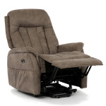 Polohovací křeslo, elektrické zabudované ovládání, hnědá, látka vintage, TV-Q8575 BR3