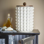 Bloomingville Keramická dóza Madge White 2550 ml, bílá barva, keramika