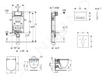 GEBERIT - Kombifix Modul pro závěsné WC s tlačítkem Sigma50, alpská bílá + Ideal Standard Tesi - WC a sedátko, Aquablade, SoftClose 110.302.00.5 NU8