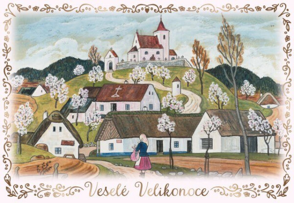 Velikonoční přání Josef Lada - Jarní vesnice - Albi