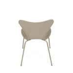 Židle jídelní, cappucino plast, čtyřnohá kovová podnož