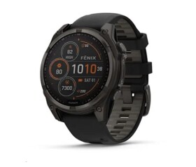 Garmin - fenix 8 Solar Sapphire - 47 mm - Carbon Gray DLC Titanium with Black | Pebble Gray Silicone Band, EU EDF_2393700